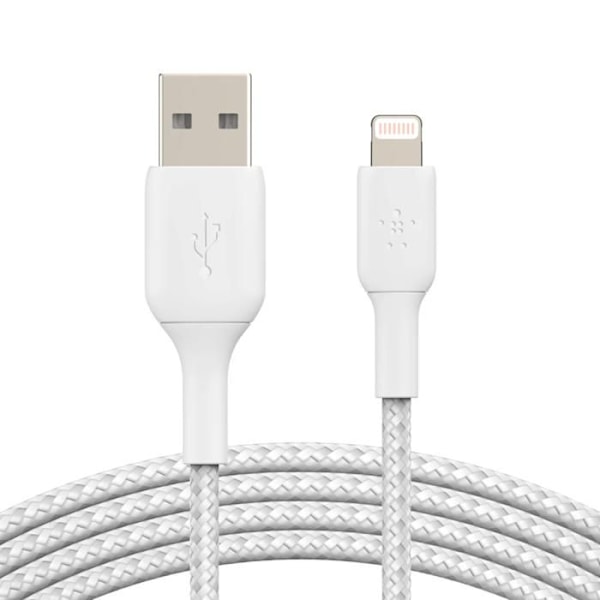 BELKIN - kaapeli - BRAIDE A-LTG 0,15M, WHT - BRAIDE