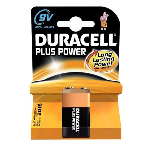 Duracell - Alkaline batteri - 9Vx1 Plus Power (6LR61)