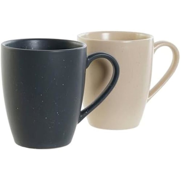 Gummiträmuggar - DKD Home Decor - Set med 4 - Mörkgrå - 300 ml - Heminredning Mörkgrå