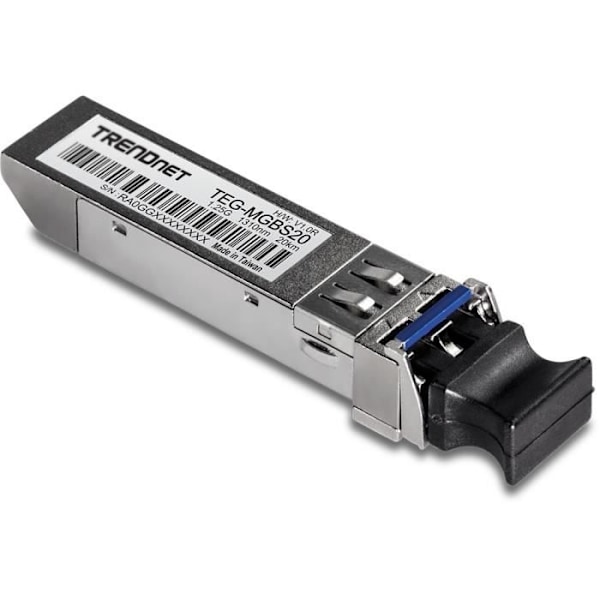 Network Media Converter - TRENDNET - TEG-MGBS20 - Overførselshastighed 1250 Mbit/s - Single Mode - Sort