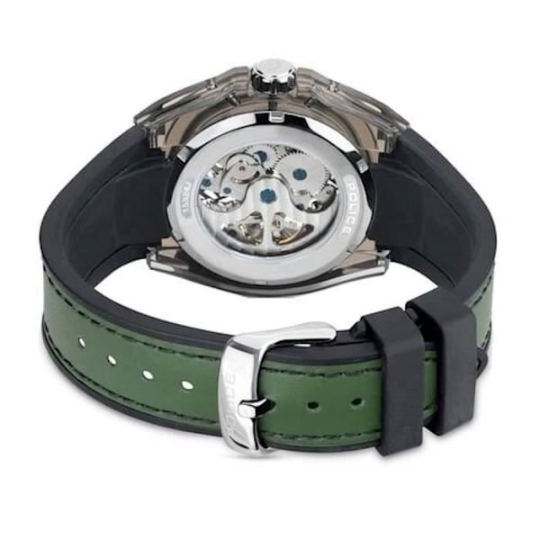 Klocka - POLIS - PEWGR1592404 - Mekanisk - 44 mm - Grön silikon Grågrön