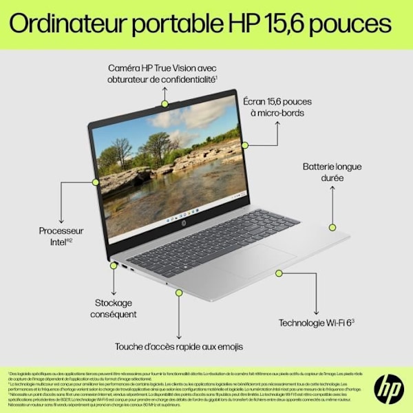 HP 15-fd0059nf Bærbar PC - Windows 11 - 15,6" FHD - Core i3-N305 - RAM 8GB - Opbevaring 512GB SSD - AZERTY