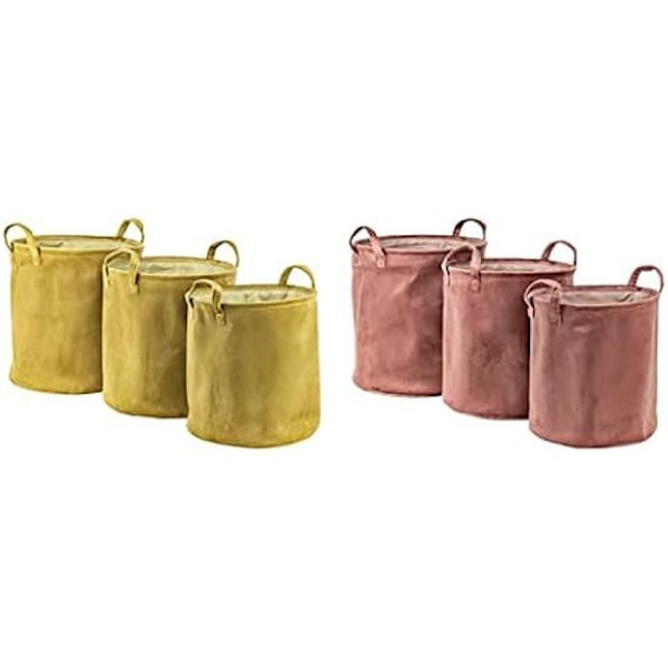 DKD Home Decor Kurvesæt, Polyester, Estándar terrakotta, senap