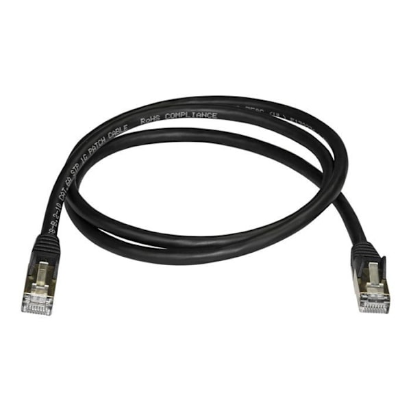 STARTECH Netværkskabel Cat6a STP skærmet uden krog - 1 m Sort - RJ45 Ethernet kabel modstandsdygtigt over for sammenfiltring - Patch kabel