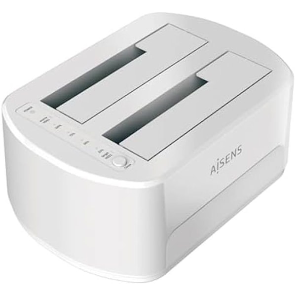 AISENS - ASDS-D02W - Dual Bay dockingstation Asds-D02W SATA 2,5/3,5 A USB 3.0/3.1 Gen1, klon, hvid
