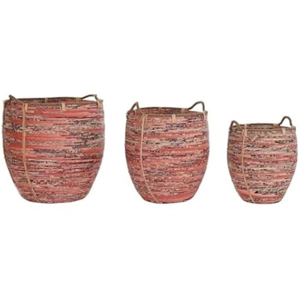 Förvaringskorgar - DKD Home Decor - Set med 2 - Flerfärgad - Halm och flätad - 57 x 55 x 57 cm Flerfärgad