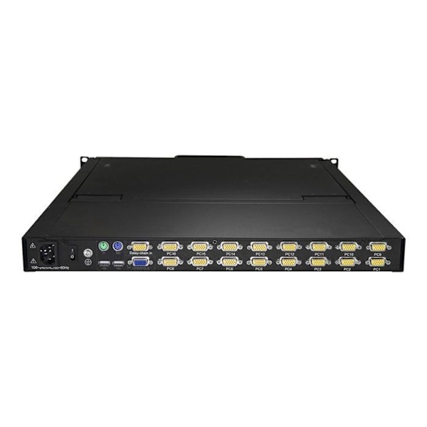 Konsol KVM 16 portar - StarTech.com - 19 tum - Rackmontering - Upplösning 1280x1024 - Svart