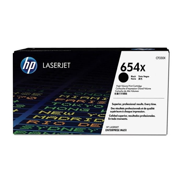 HP pakke med 1 original 654X tonerpatron - sort - 20.500 sider
