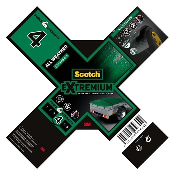 3M Extremium Säänkestävä Korjauskangas - Harmaa - 27mx48mm grå