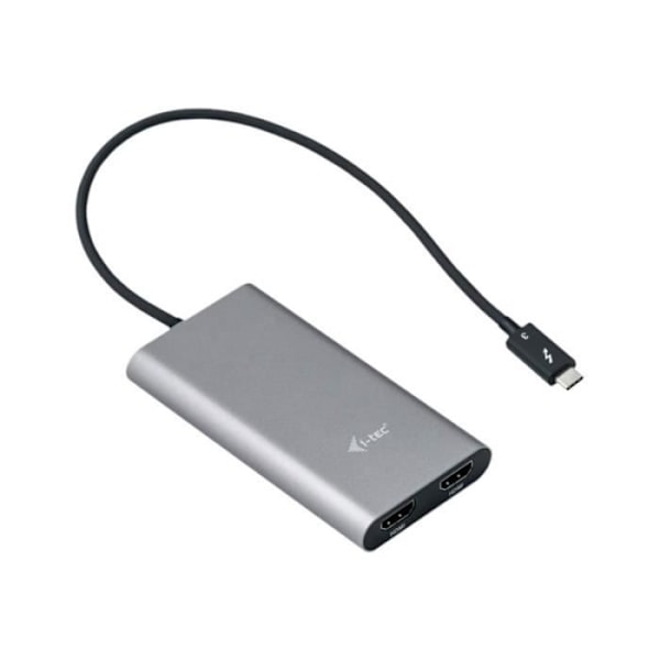 I-TEC Strømkabel AV - 27 cm HDMI/Thunderbolt 3 - til Lyd/Video-enhed, Bærbar Computer, Tablet, PC Grå, Turkis