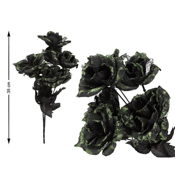 Buket med sorte og grønne blomster - 35 cm
