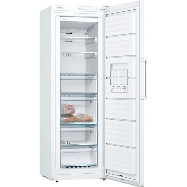 BOSCH GSN33VWEP - Upprättstående frys - 225 L - No frost multiairflow kall - L 60 x H 176 cm - Vit