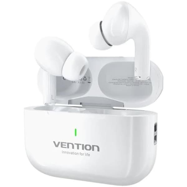 Trådlösa TWS-hörlurar - VENTION - Echo Lite E11 - Bluetooth 5.4 - Batteritid 30h - IPX4 Vit