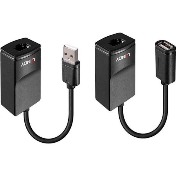 Lindy Extender Basic - USB-Erweiterung - USB, CATx - over CAT 5e/6 - til 60 m () - 43365 Sort
