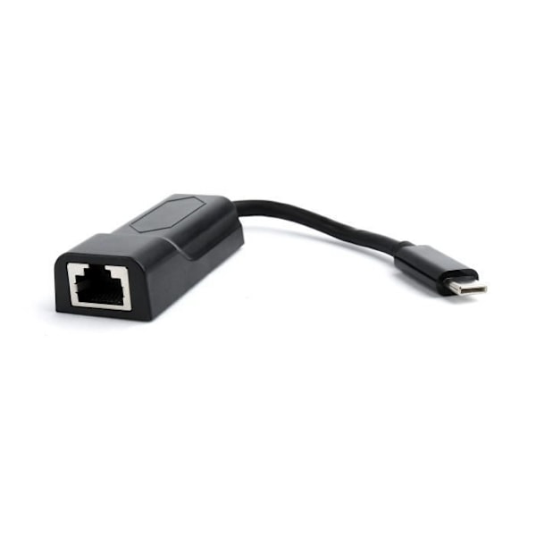 Gembird A-CM-LAN-01, Kablet, USB C, Ethernet, 1000 Mbit-s, Sort Sort