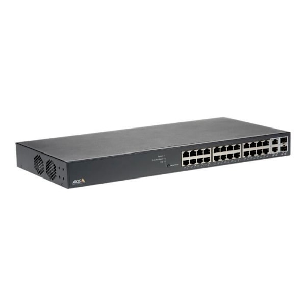 Axis T8524 PoE+ -verkkokytkin, hallittu kytkin 24 x 10-100-1000 (PoE+) + 2 x SFP Gigabit -yhdistelmä (uplink) työpöytä… musta