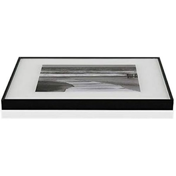 Pöytä - VERSA - Lasikoristelu - 30x30 cm - Mustavalkoinen - Nykyaikainen tyyli svart vit