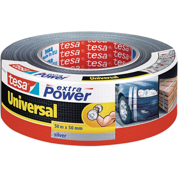 Extra Power Universal Canvas Repair Teippi - TESA - 50m x 50mm - Harmaa Grå