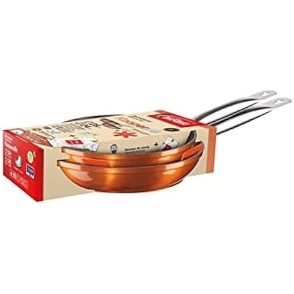 Pannor - KOOPER - 2-pack - Smidd aluminium - Xylan non-stick - Induktionskompatibel Koppar