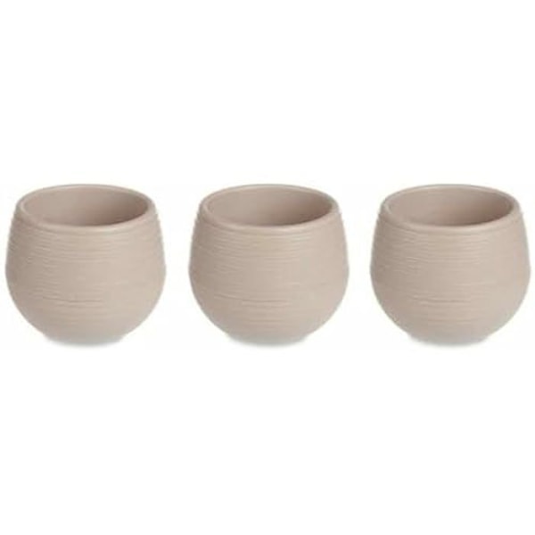 Blomkrukor - IBERGARDEN - Set om 4 - Plast - Taupe - 16,5 x 16,5 x 14,5 cm Mol