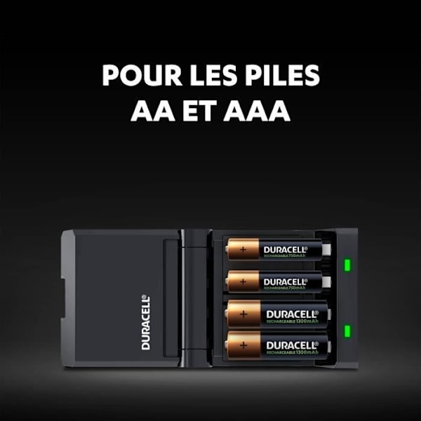 Duracell batterioplader 45min oplader til 4 AA/AAA batterier