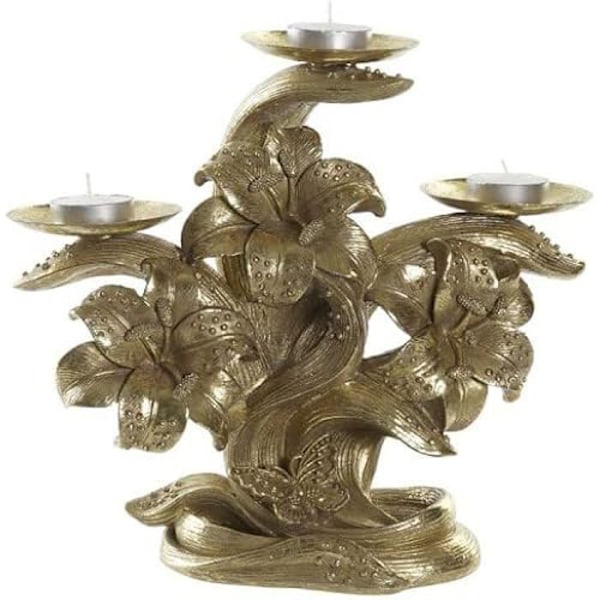 Ljushållare - DKD HOME DECOR - Standard - Färg Guld - Material Res - Mått 26x12x23 cm gyllene