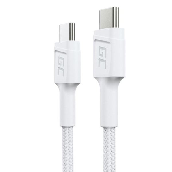 USB-C-kaapeli - Green Cell - PowerStream - 30 cm - Power Delivery 60 W - QC 3.0 (valkoinen)