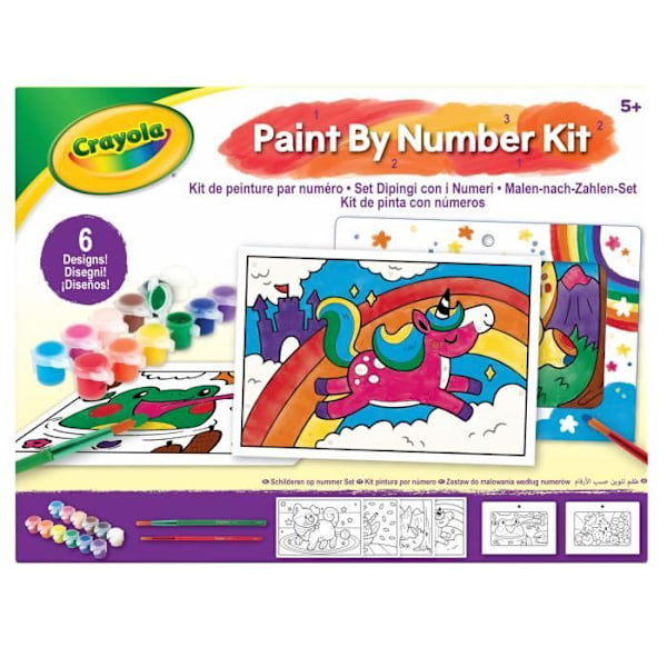 Malersæt med nummer - CRAYOLA - 6 malemaler - Fra 5 år