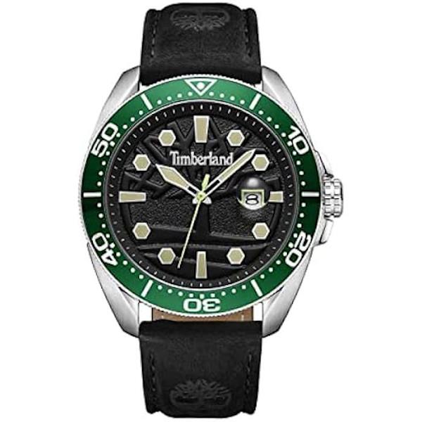 Analog klocka - TIMBERLAND - Carrigan TDWGB2230603 - Svart läder - Chic stil - För män Svart