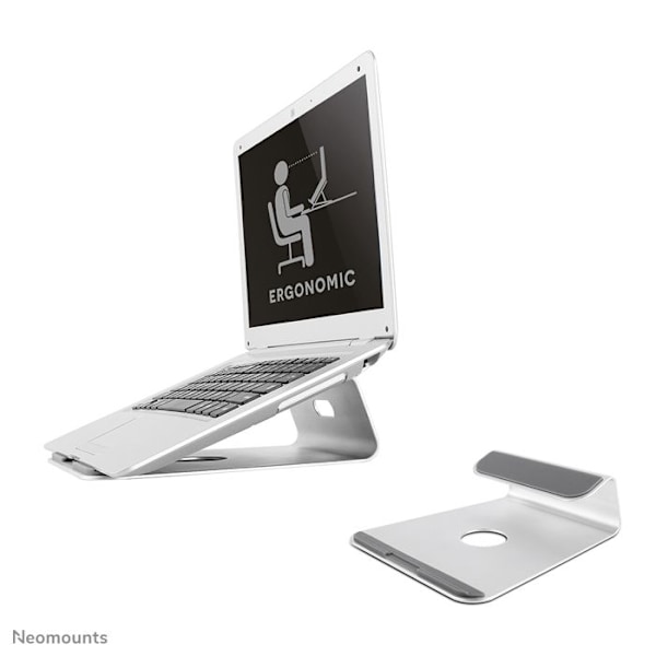 Laptop stativ - NewStar - 43,2 cm 17" - Børstet aluminium - Ergonomisk - Sølv