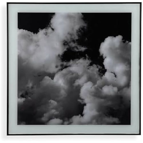 Glasmålning - VERSA - Moln - Flerfärgad - 51,5 x 51,5 cm - Överlägsen kvalitet mångfärgad