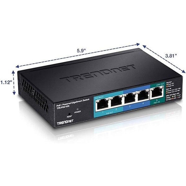 Intelligent switch - TRENDnet - TPE-P521ES - 5 porte - PoE+ - Gigabit Ethernet