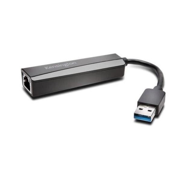 Kensington USB3.0 Ethernet-sovitin - Siirtonopeus jopa 5Gbit/s - Plug & Play musta
