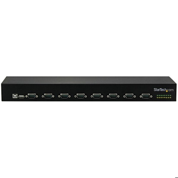 USB-sovitin 8 x DB9 RS232 - STARTECH - Sarjahubi - Rack-asennus - USB 2.0 - Musta