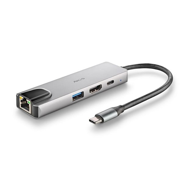 Multiport USB-C-adapter - NGS - WONDERDOCK SUPRA - Ultralätt aluminium - 4 portar - 4K HDMI