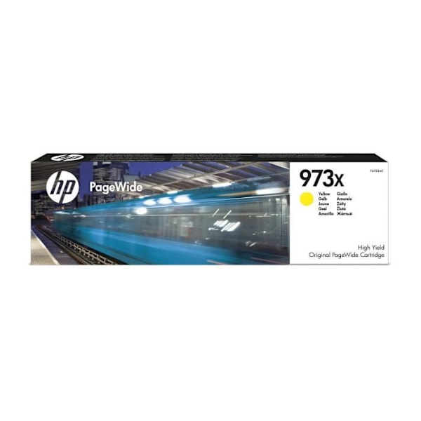 HP 973X High Yield keltainen alkuperäinen PageWide mustekasetti (F6T83AE) HP PageWide Pro 452/477/552/577