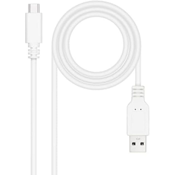 USB 2.0 kabel - NANO KABEL - 10.01.2101-L150-W - 1,5 m - 3A - USB-C/M-A/M - Hvid