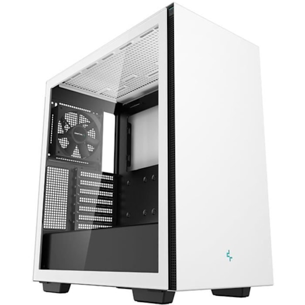 PC Kabinet Medium Tower uden PSU - DEEPCOOL CH510 (Hvid) - E-ATX/ATX/Micro ATX - 1x120mm - USB 3.0/HD Audio - Tempereret glas Hvid