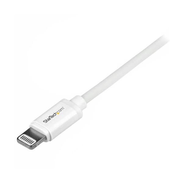 1m Apple Lightning till USB-kabel i vit - Lightning Sync-sladd för iPhone, iPod, iPad - Vit - USBLT1MW