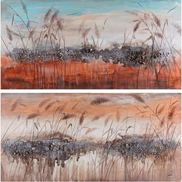 Maleri - DKD HOME DECOR - Estándar - Rød og beige - 140 x 3,5 x 70 cm - Moderne röd och beige