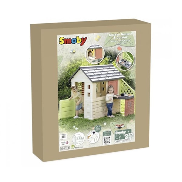SMOBY Naturhus + Køkken Smoby Liv materiale genanvendt