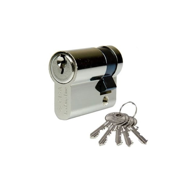 Lås - CISA - Lockingline 30x10 Nickel Short Cam - 6 stift - Vändbar nyckel - Säkerhetsnivå 6 Nickel
