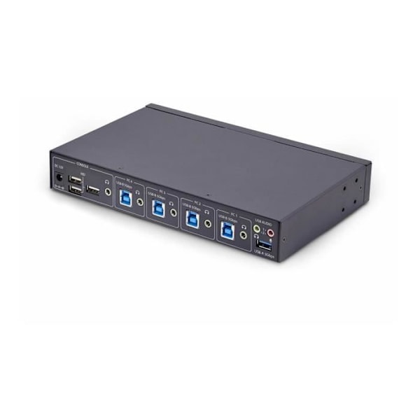 KVM-kytkin 4-porttinen - StarTech.com - P4A20132-KM-SWITCH - USB 3.0 - Hiiren vaeltaminen - TAA-yhteensopiva musta