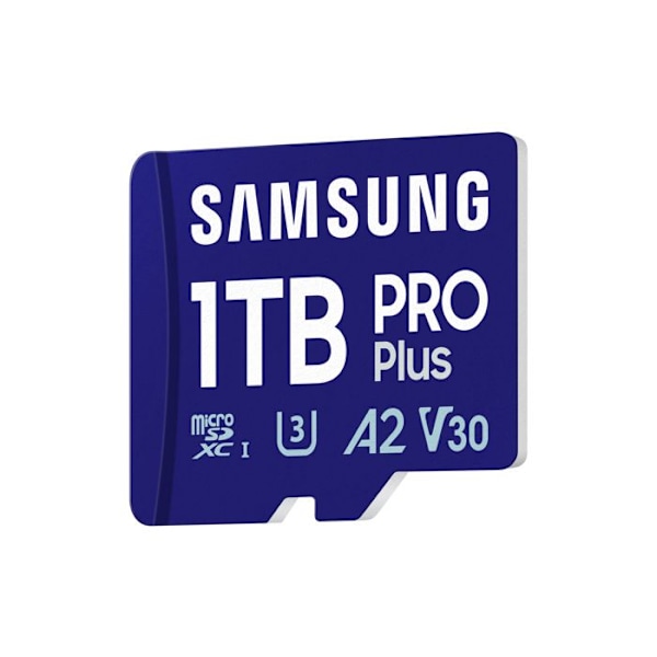 CARTE MEMOIRE SAMSUNG 1 To MICRO SD PRO PLUS 2023 med SD-adapter 4K klasse 10 Læsning 180 Mo/s Skrivning 130 Mo/s MB-MD1T0SA/EU