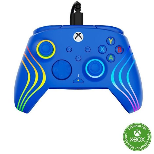 Peliohjain - Xbox Series X|S, Xbox One ja PC - Afterglow Wave - RGB - Kaapeli - Sininen - TURTLE BEACH Blå