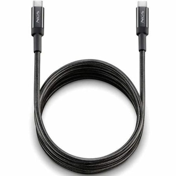 NGS KNOT 100W-2: USB-C till Type-C kabel 2m lång för snabb laddning av enheter upp till 100W. Hög kompatibilitet. Svart.