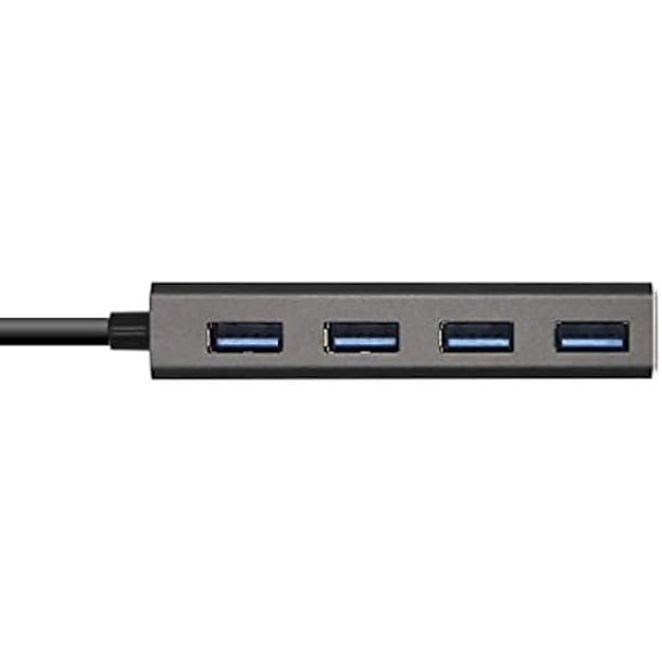 Aisens - A109-0403 - USB 3.1 USB-C Hub, USB-C han til 4 x Type A hun, Grå, 15 cm