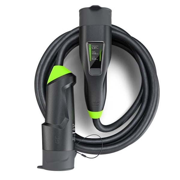 Green Cell Habu EV Mobilladdare 11kW 7m Typ 2TB CEE 16A för laddning av elbilar PHEV 2in1 Wallbox med GC App