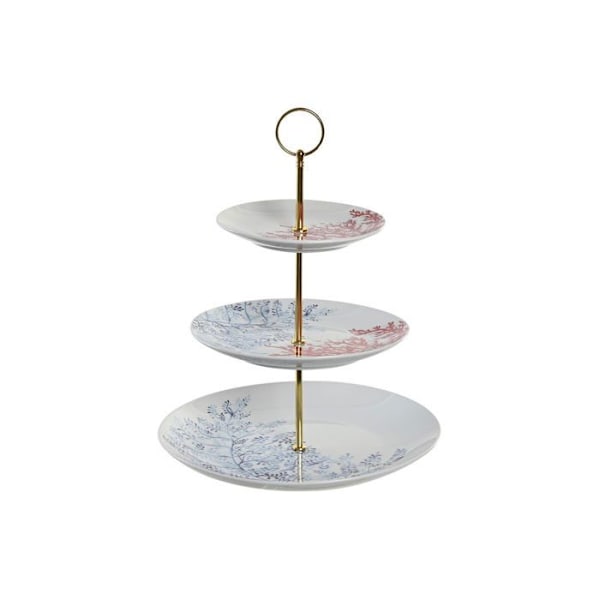 Fruktkorg i porslin och metall DKD Home Decor metallblå/ fuchsia vit