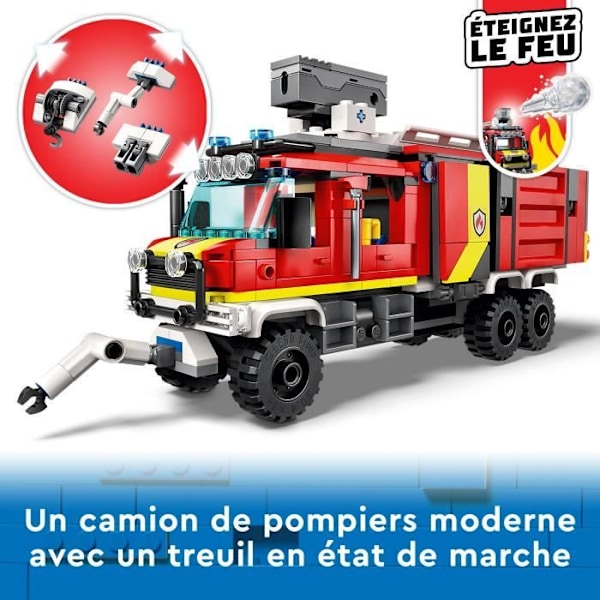 LEGO® City 60374 brandredningsbil, legetøj med moderne droner og minifigurer Flerfärgad